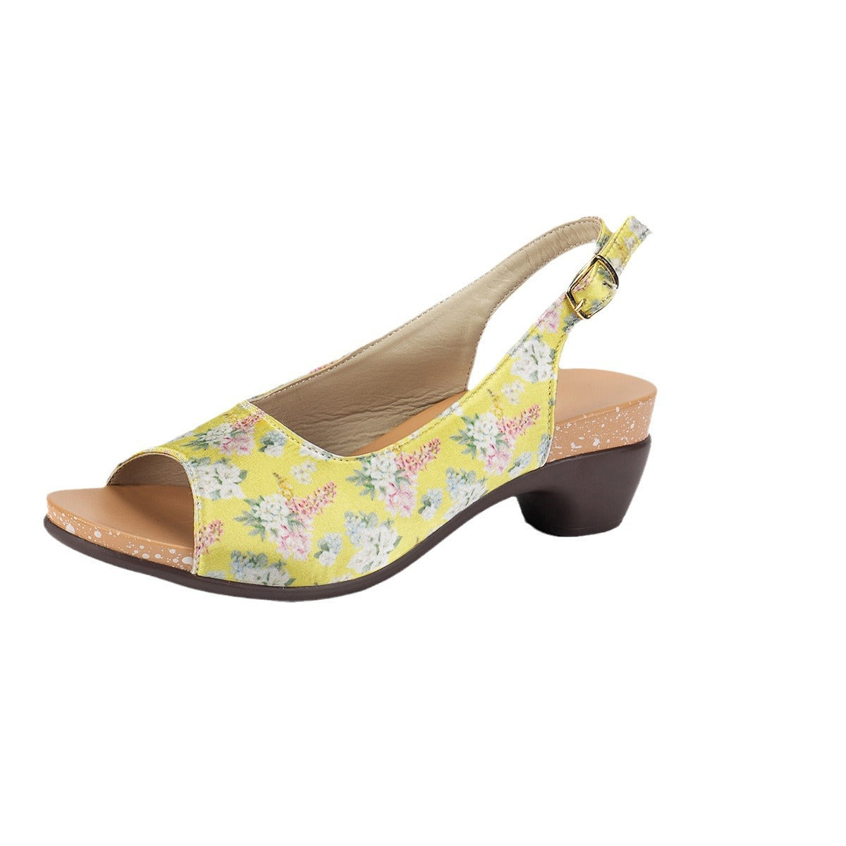 Peep Toe Beach Wedge Women's Buckle High Heel Sandals