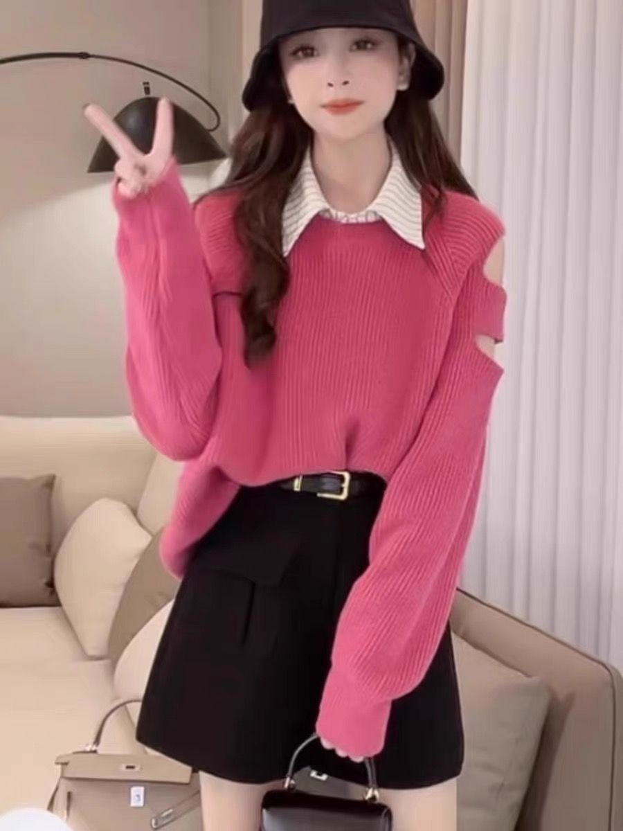 Solid Color Age-reducing Versatile Loose Sweater