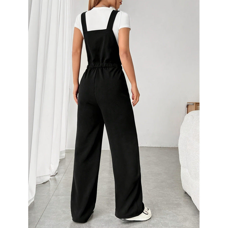 European And American-style Sleeveless Elegant Black Jumpsuit