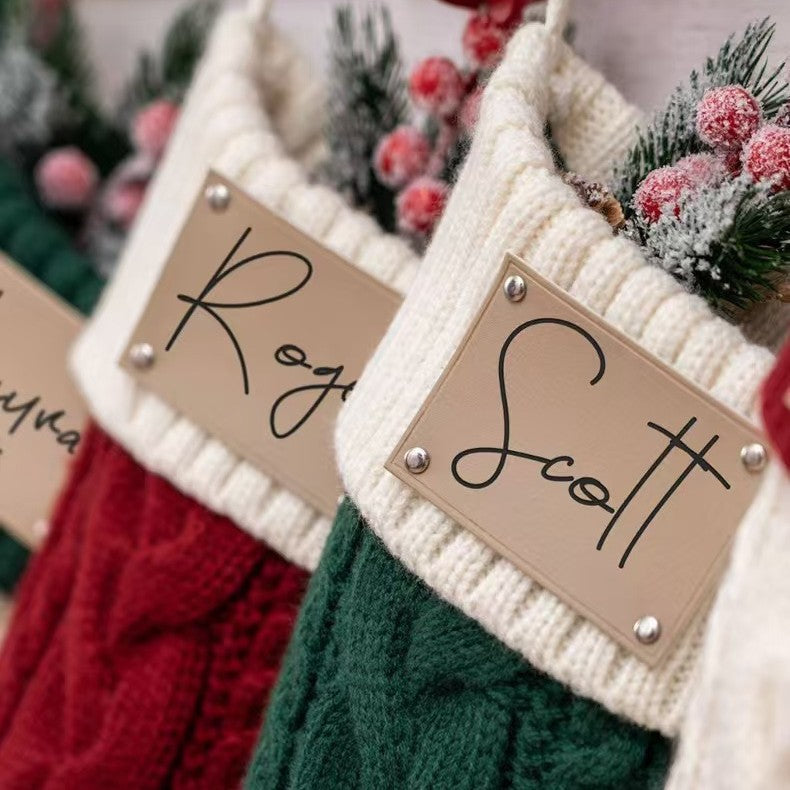 Personalized Laser Customized Knitted Yarn Christmas Gift Decorative Socks