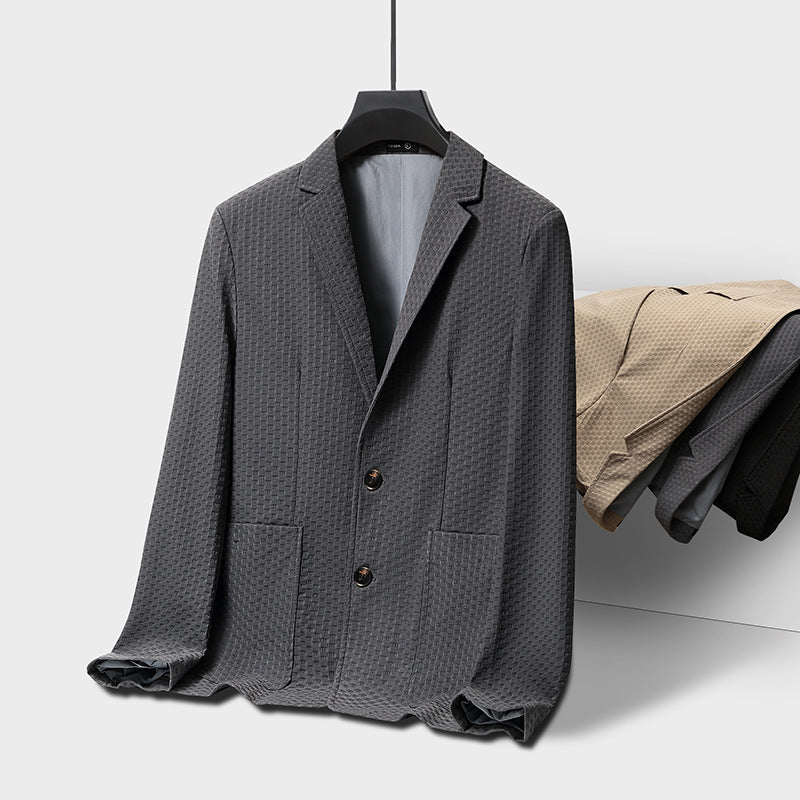 Men's Brocade Ammonia Fabric Plaid Jacquard Suit