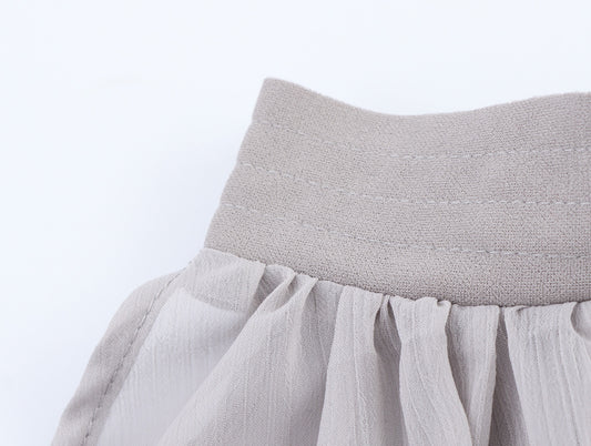 Summer European And American Style Pleated Bowknot Decoration Tulle Jumpsuit