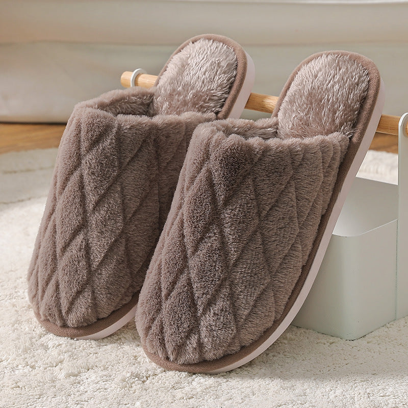 Men's Warm And Waterproof Plush Confinement Slippers