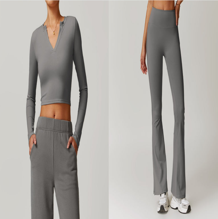 Skinny Peach Hip Raise Yoga Pants Running Sports Bell-bottom Pants