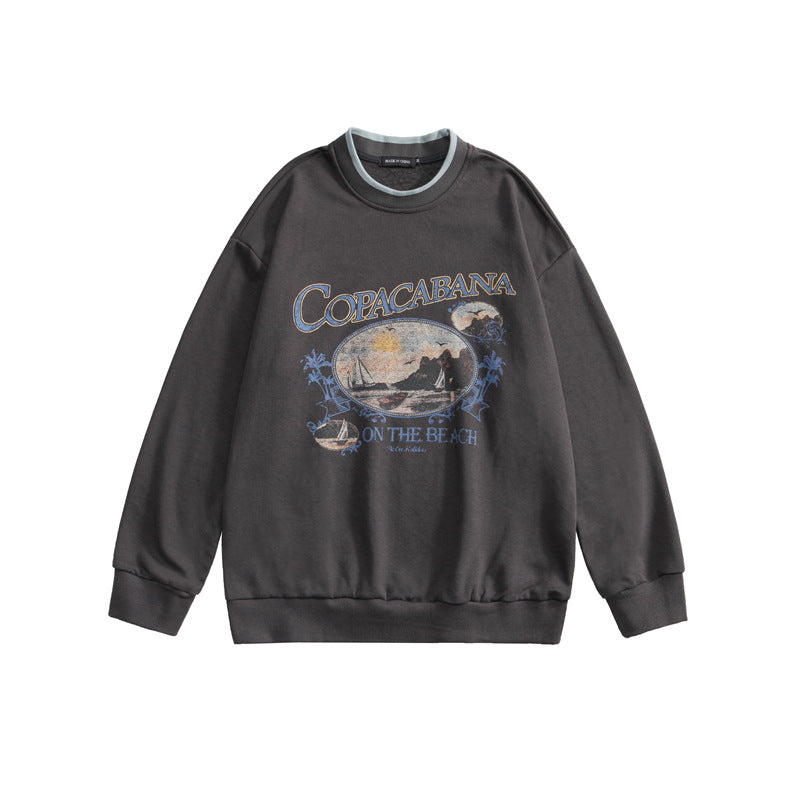 Japansk Retro Niche Design Rundhalset Sweater Par Tøj