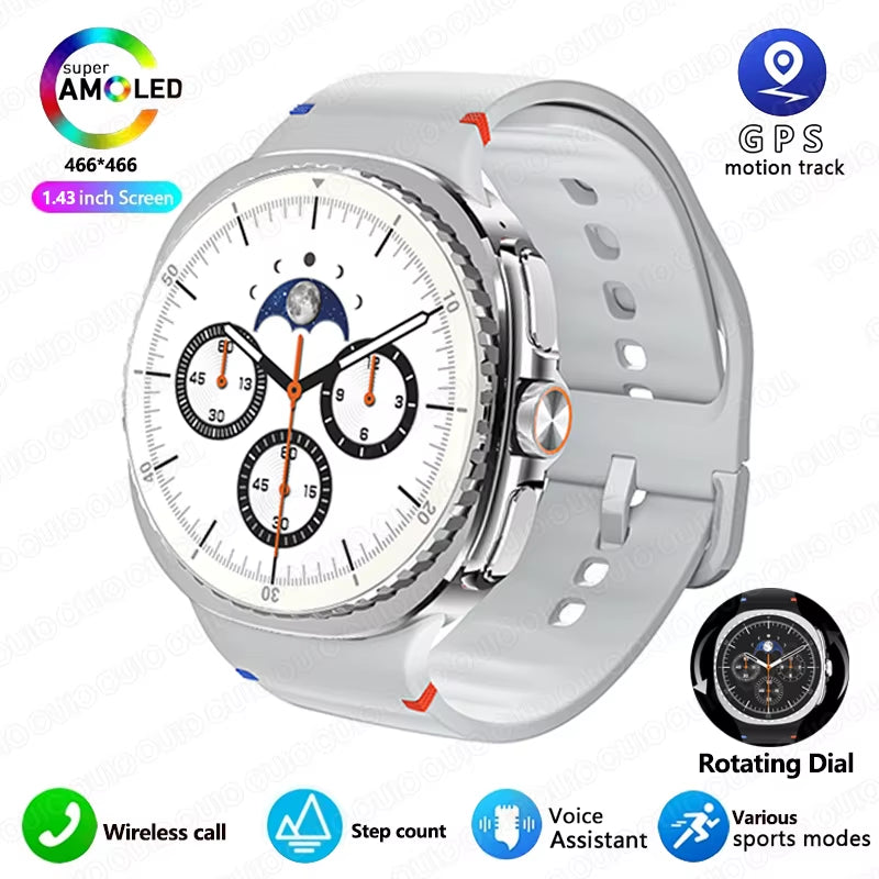 2025 Smart Watch 8 Ultra Classic GPS Compass Bluetooth Call AMOLED IP68 Waterproof Heart Rate Monitoring Upgraded Smart Watch
