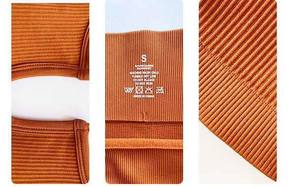 High-waisted Ribbed Yoga Pants For Cycling