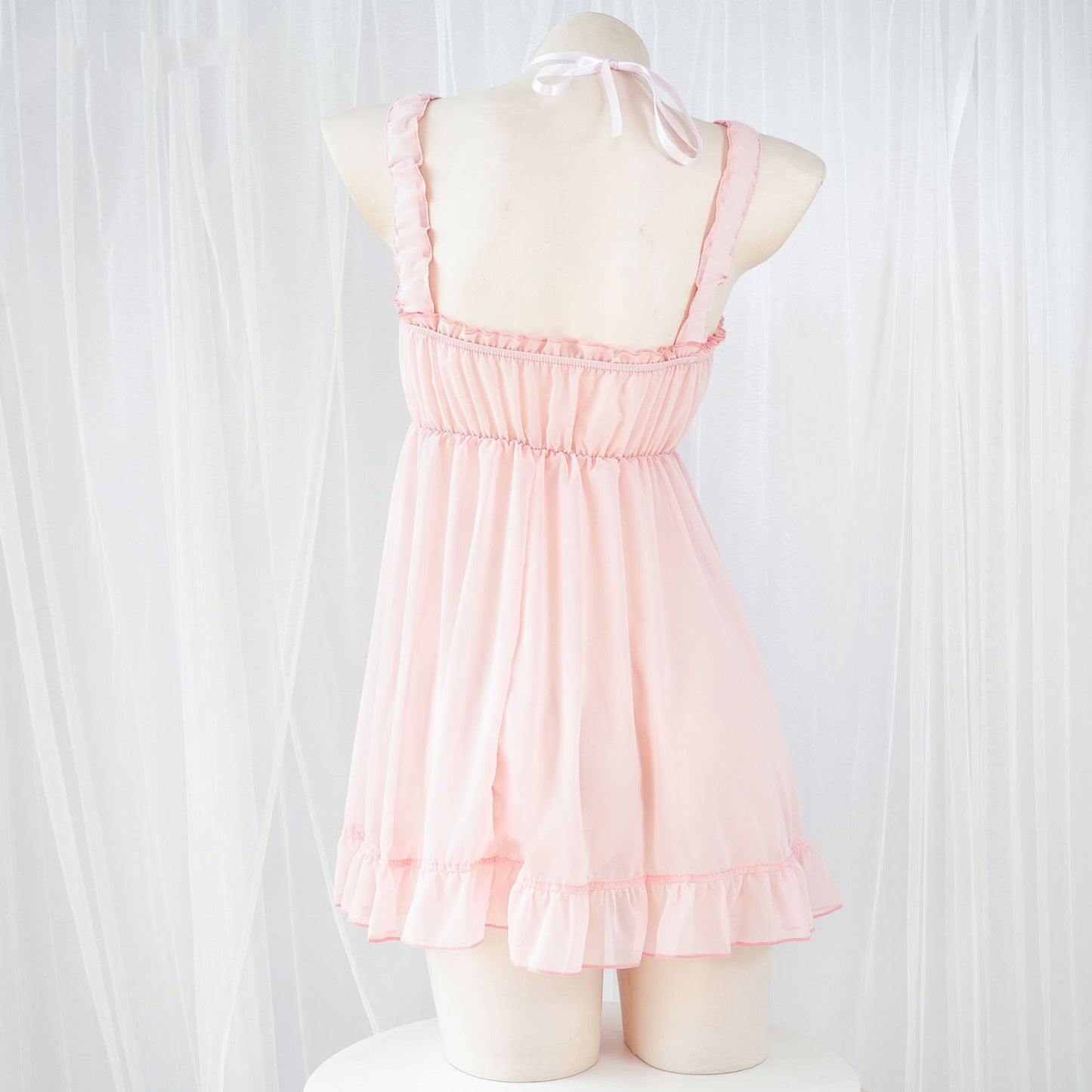 Seductive Semi-sheer Backless Chiffon Dress