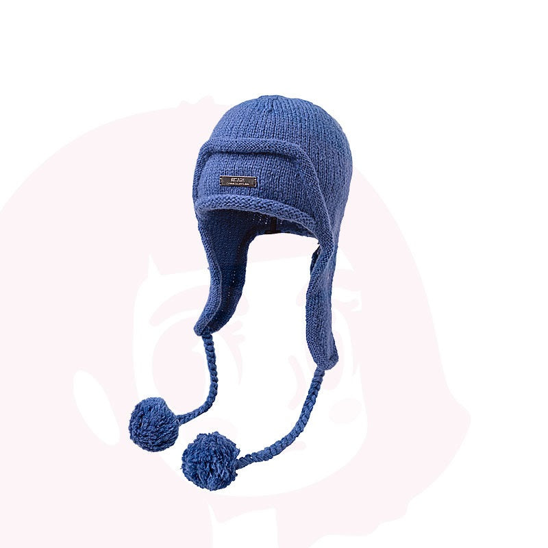 Autumn And Winter Ear Protection Wool Hat Women's Knitting