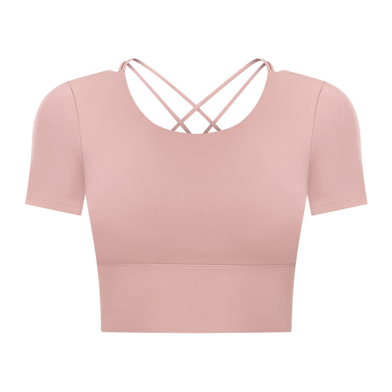 Outdoor Leisure Short Summer Women With Chest Pad Yoga T-shirt