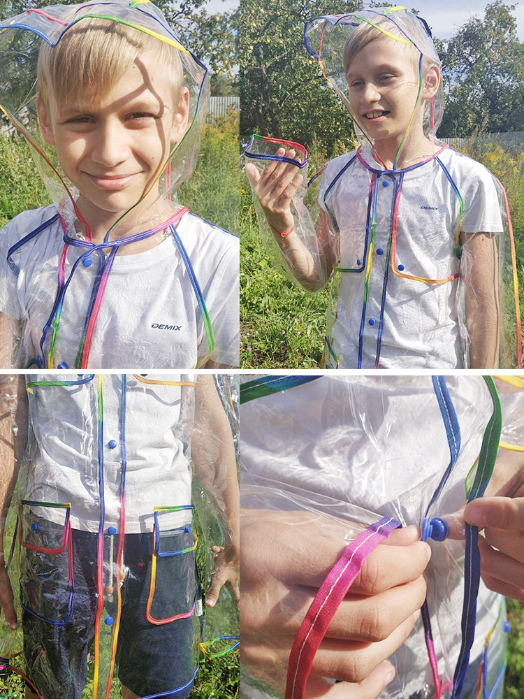 Transparent Thickening Eva Raincoat For Elementary School Students