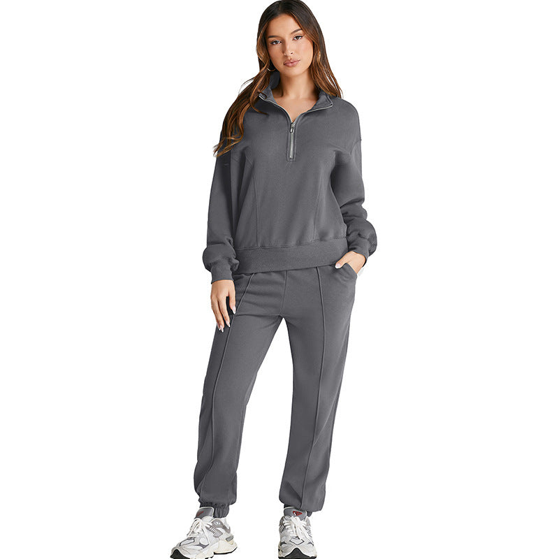 Shiying AutumnWinter New Solid-Color Sporty Casual Womens Set