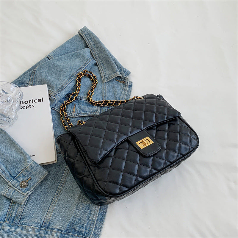 Lingge Embroidery Small Bag Female Fashion Chain