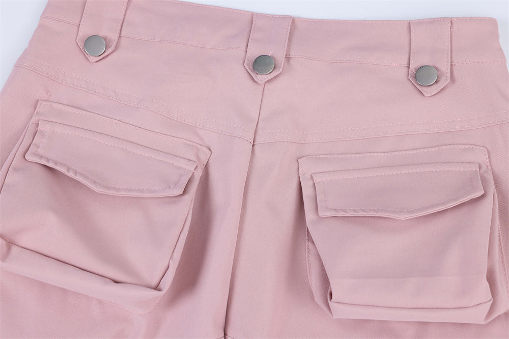 High Street Niche Pleated Three-dimensional Zipper Pocket Loose-fitting Wide-leg Trousers