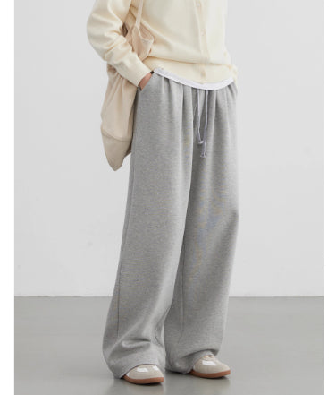 Women's Drawstring Fleece-lined High-waisted Casual Pants