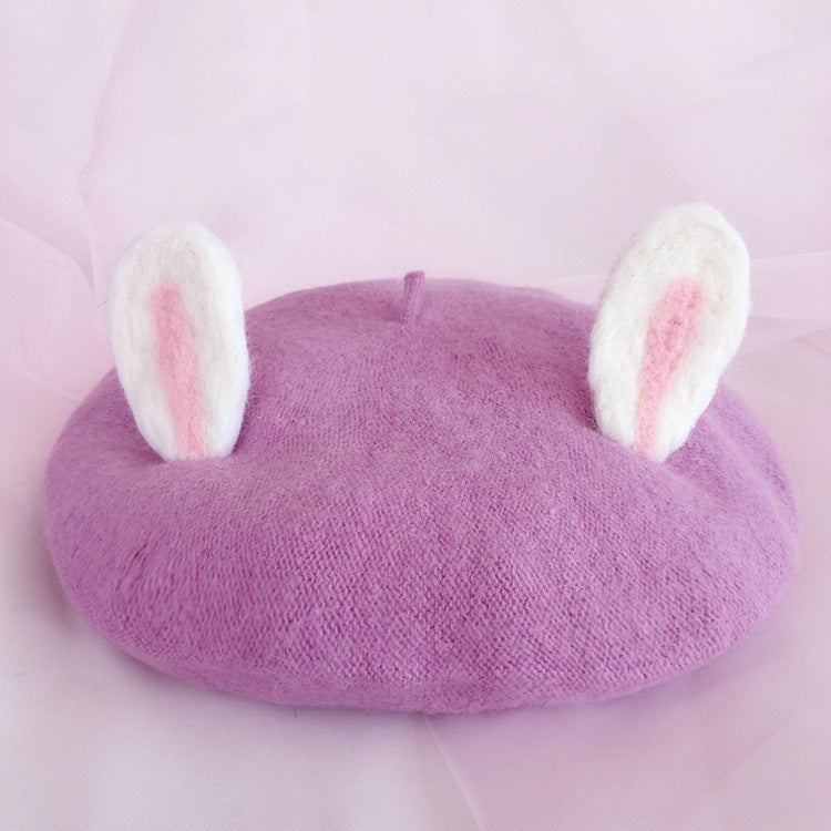 Women's Fashion Wool Tweed Soft And Cute Cat Ears Hat