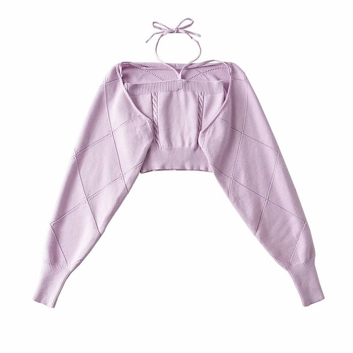 Hot Girl Design Knitted Slim High Waist Short Small Sling