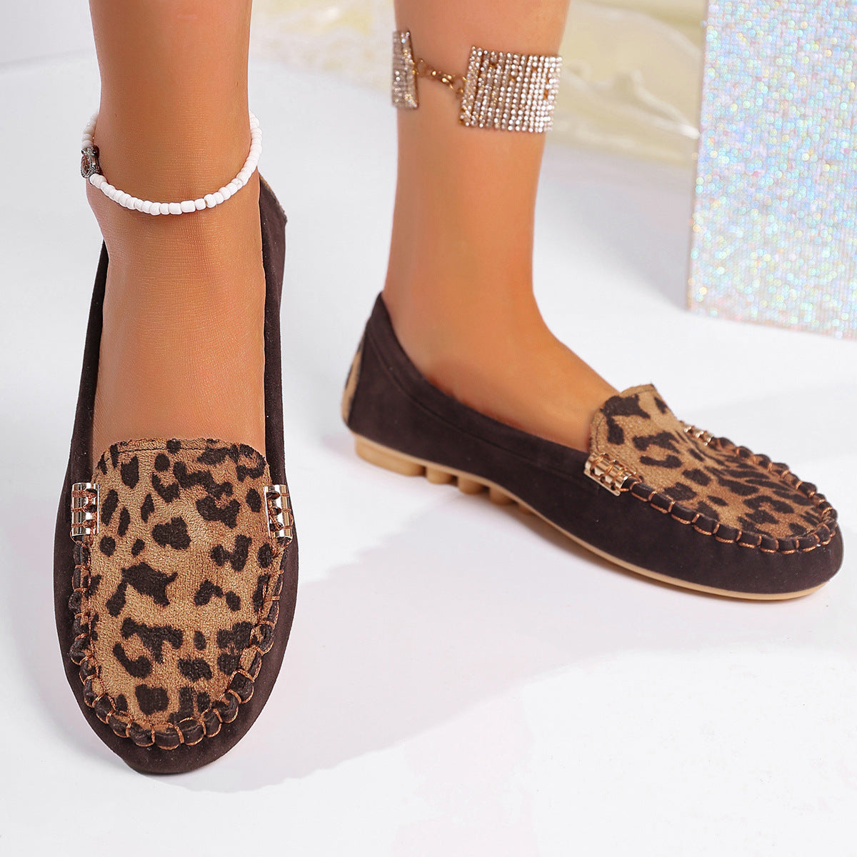 Flade slip-on sko til kvinder, loafers, store damestørrelser