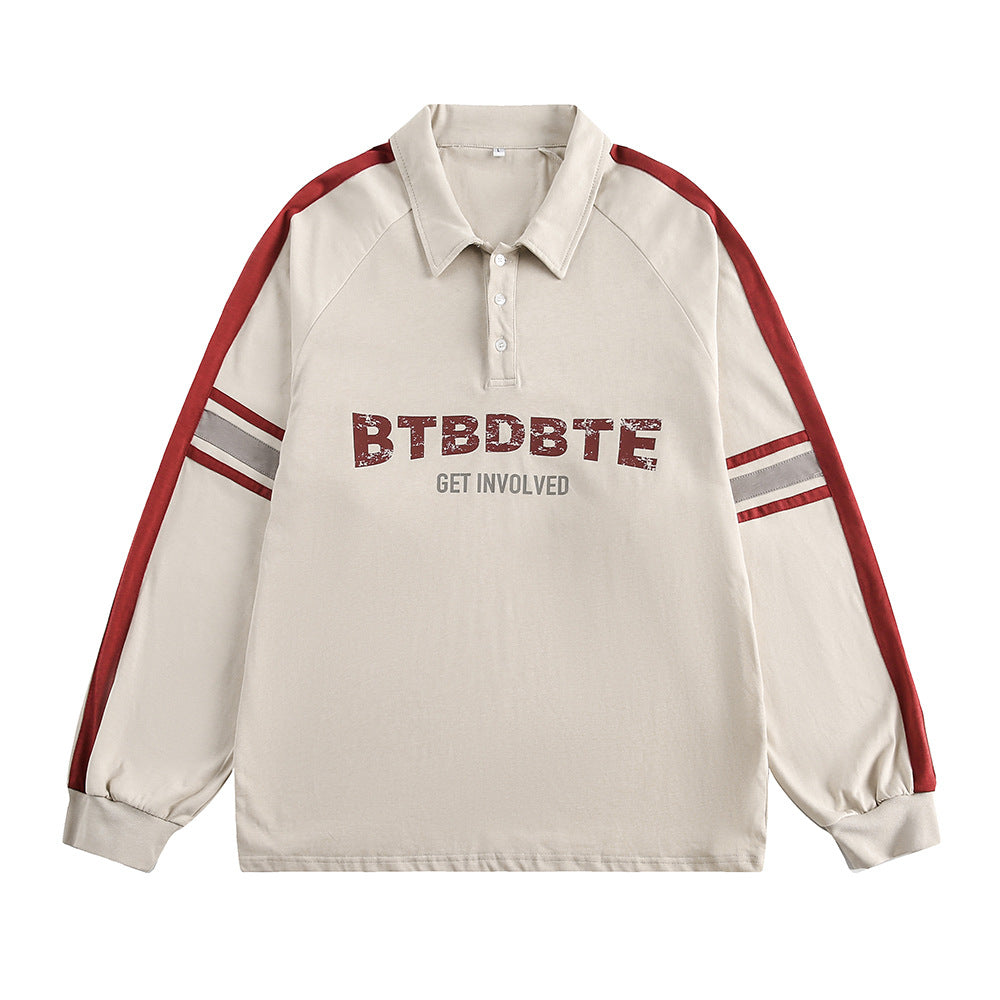 Stribet revers-halvpatentstrikket pullover