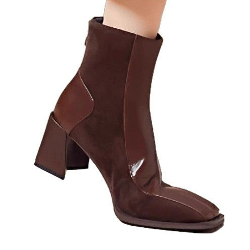 Chunky-heel Boots With A Side Zipper