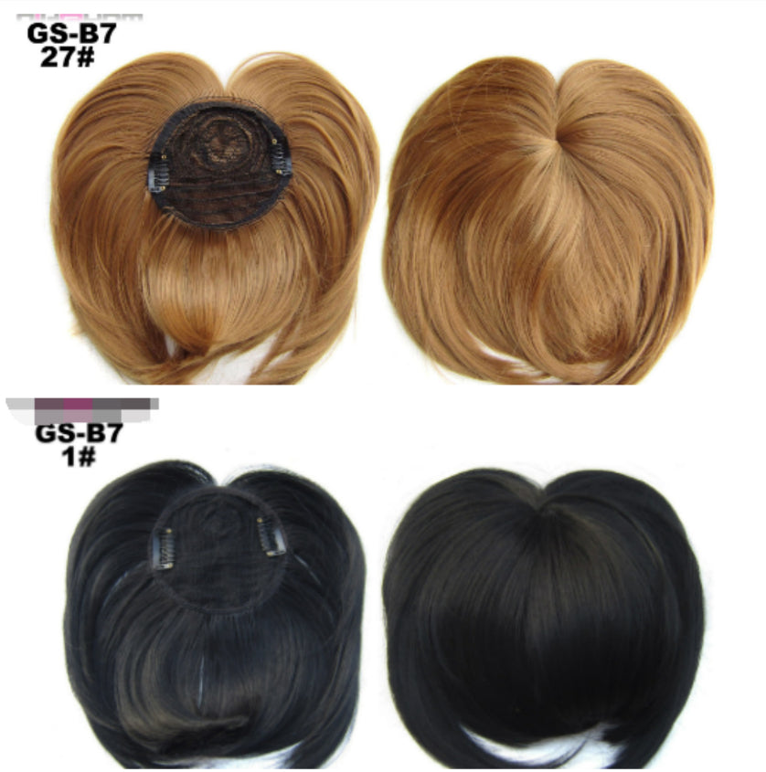 High Temperature Silk Chemical Fiber Wig Top Heart Bangs, Peach Heart Bangs On The Top Of TheHead