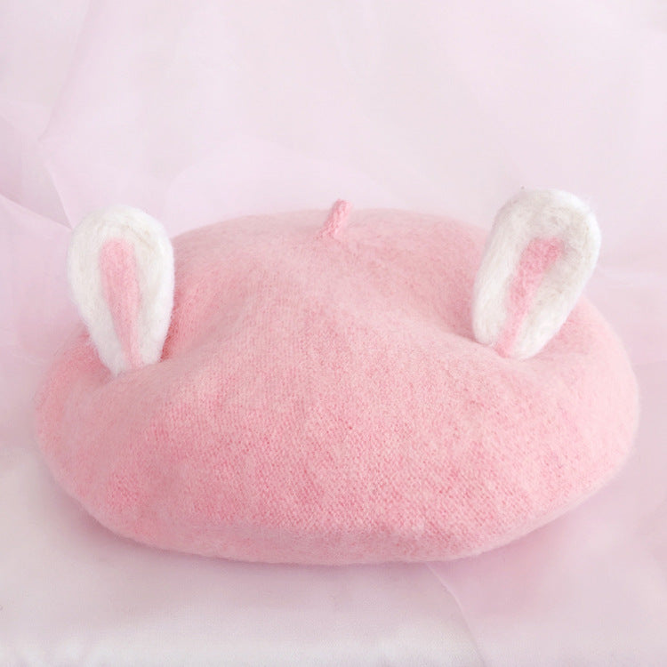 Women's Fashion Wool Tweed Soft And Cute Cat Ears Hat