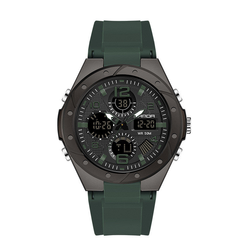 Men's Dual Display Waterproof Luminous Couple Sports Electronic Watch