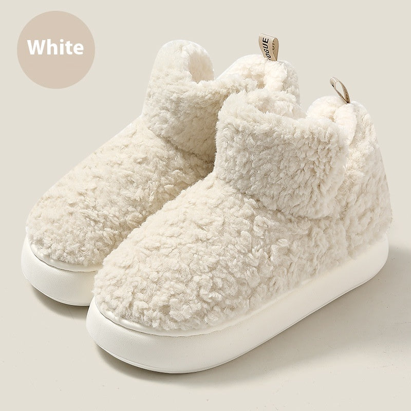 Fur Cotton Slippers Women's Thick Bottom Non-slip Cotton Shoes