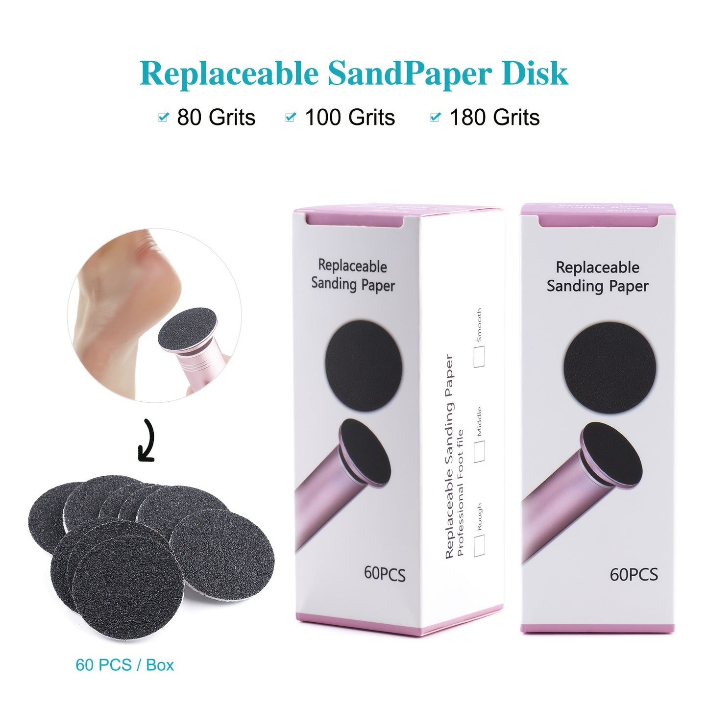 Electric Foot Grinder Applicable Grinding Disc Volcanic Rock Material Calluses Removing Cutin Pumice Stone Sandpaper Foot Grinder Abrasive Paper