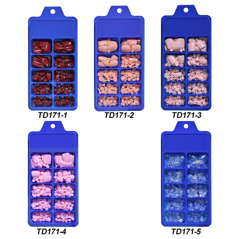 Simple Solid Color Women's Boxed Toe Nail Tips