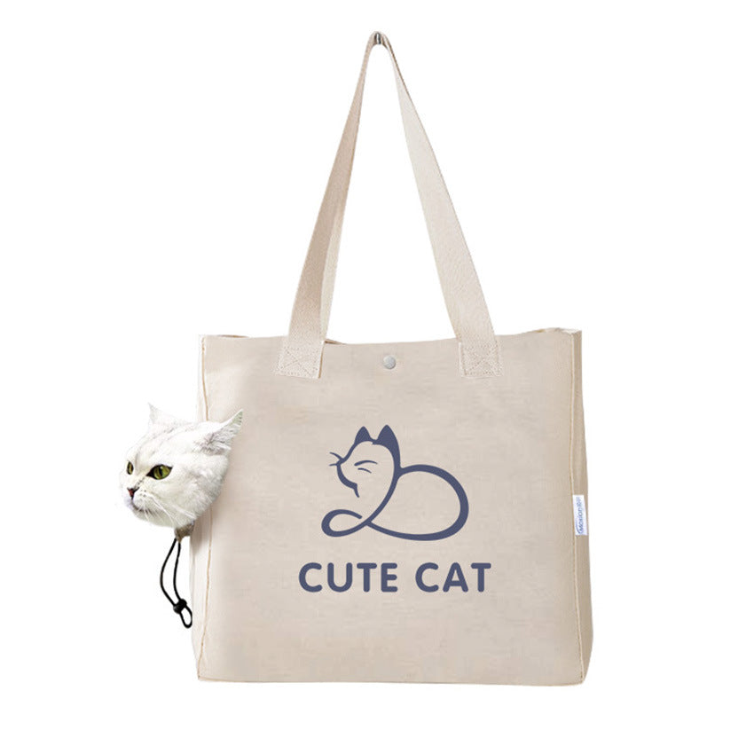 Pet Portable Outing Canvas Print Handbag