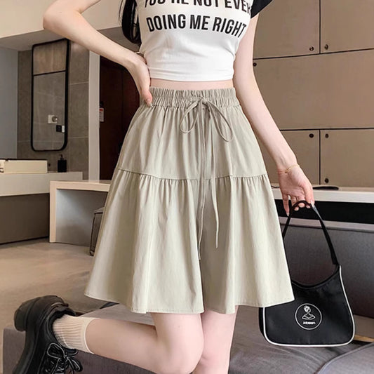 Lazy Style Thin Oversized Casual Shorts Skirt