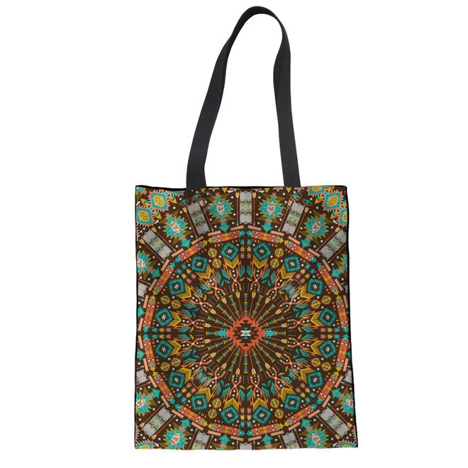 Geometric Stripes Circle Printing Exotic New Student Creative Canvas Bag