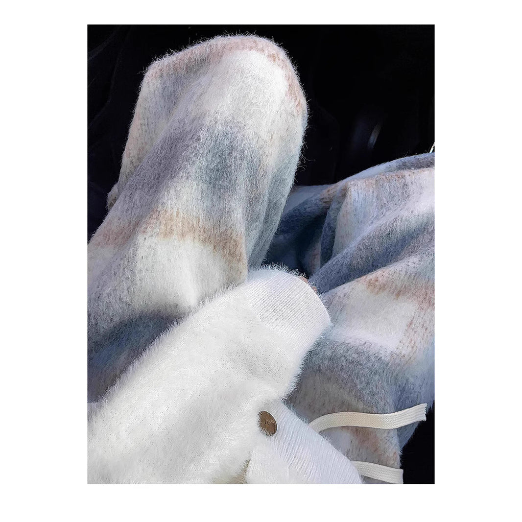 Contrast Color Trousers For Women Autumn And Winter High Waist Drooping All-matching
