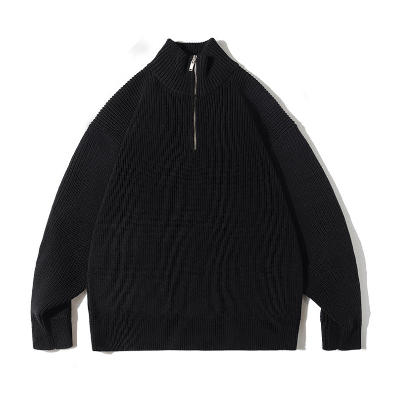 Men's Retro Half-open Collar Knitwear Sweater