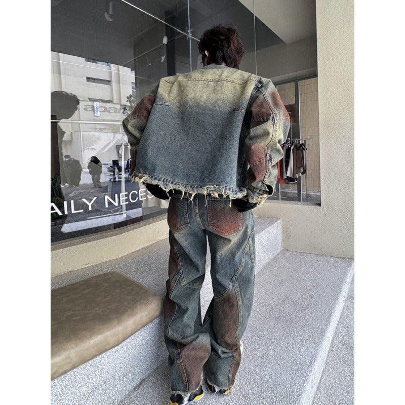 Denim Trousers Men's Loose Outfit