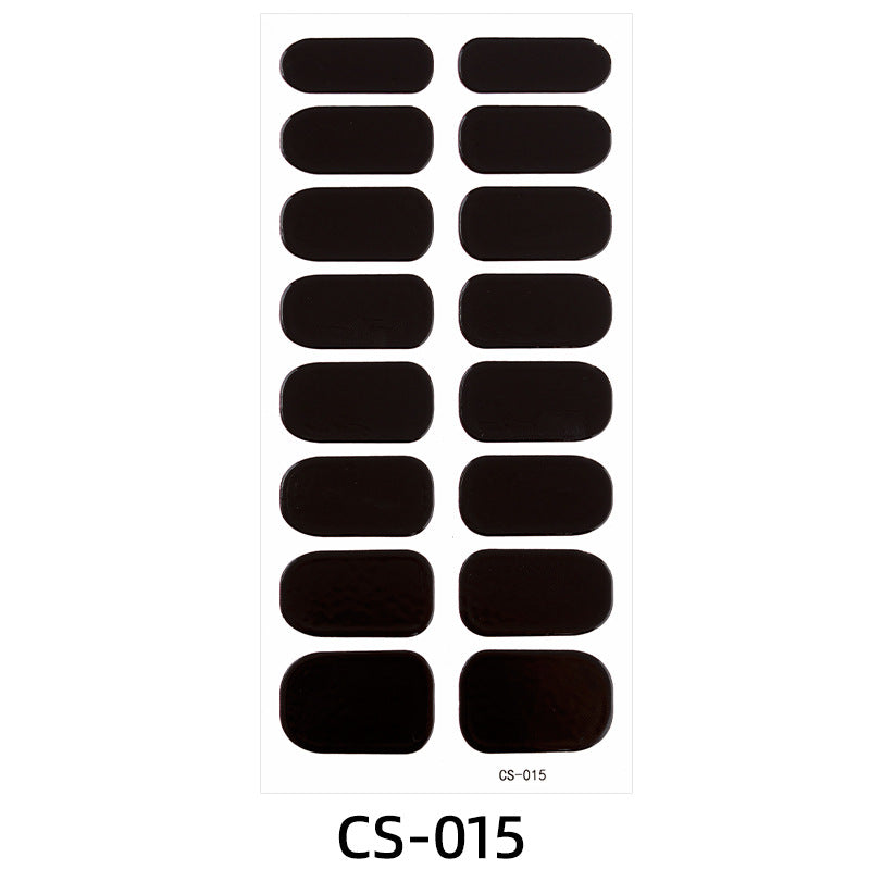 Pure Color Nail Stickers Onion Powder Gradient Manicure