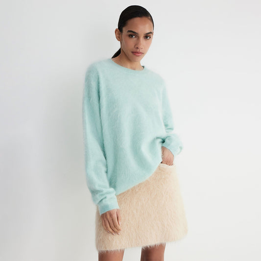 Simple Solid Color Knitted  Loose Casual Sweater