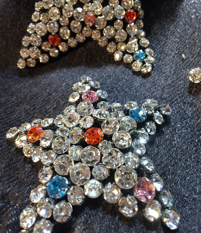 Heavy Industry Diamond-studded Beads Five-star High Waist  Shorts Female