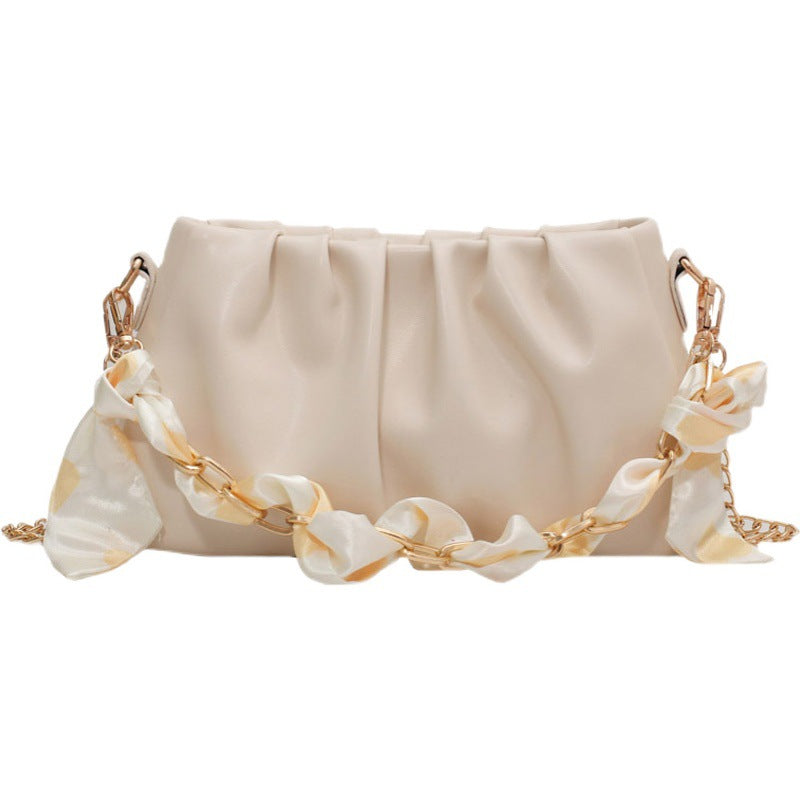 Trendy All-match Niche Design Fold Chain Messenger Small Square Bag