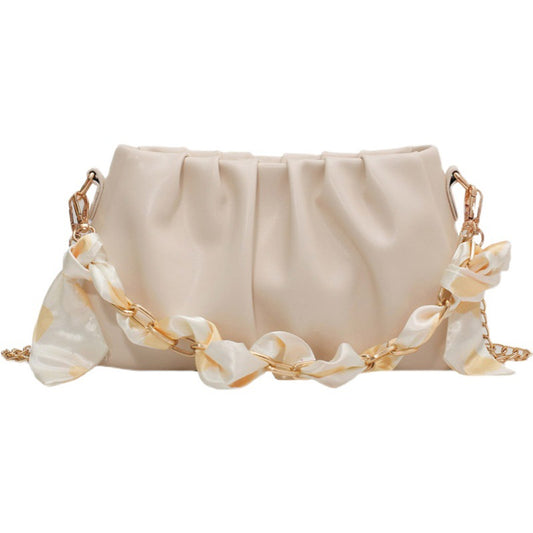 Trendy All-match Niche Design Fold Chain Messenger Small Square Bag