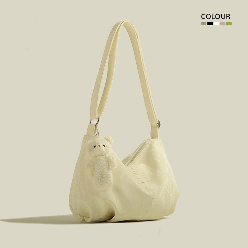 New Mori Style All-match Commute High-grade Velvet Large Capacity Lightweight Tote Bag