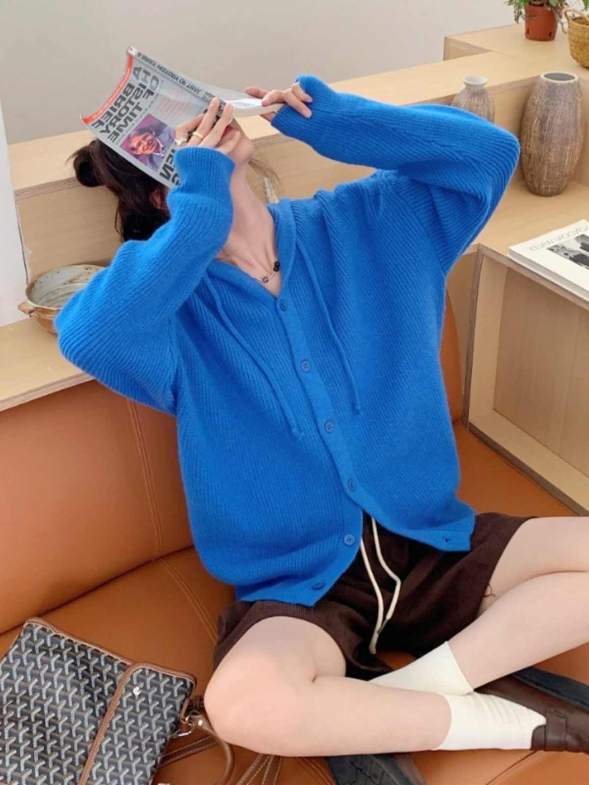 Loose Hooded Sweatshirt Female Cashmere Sweater