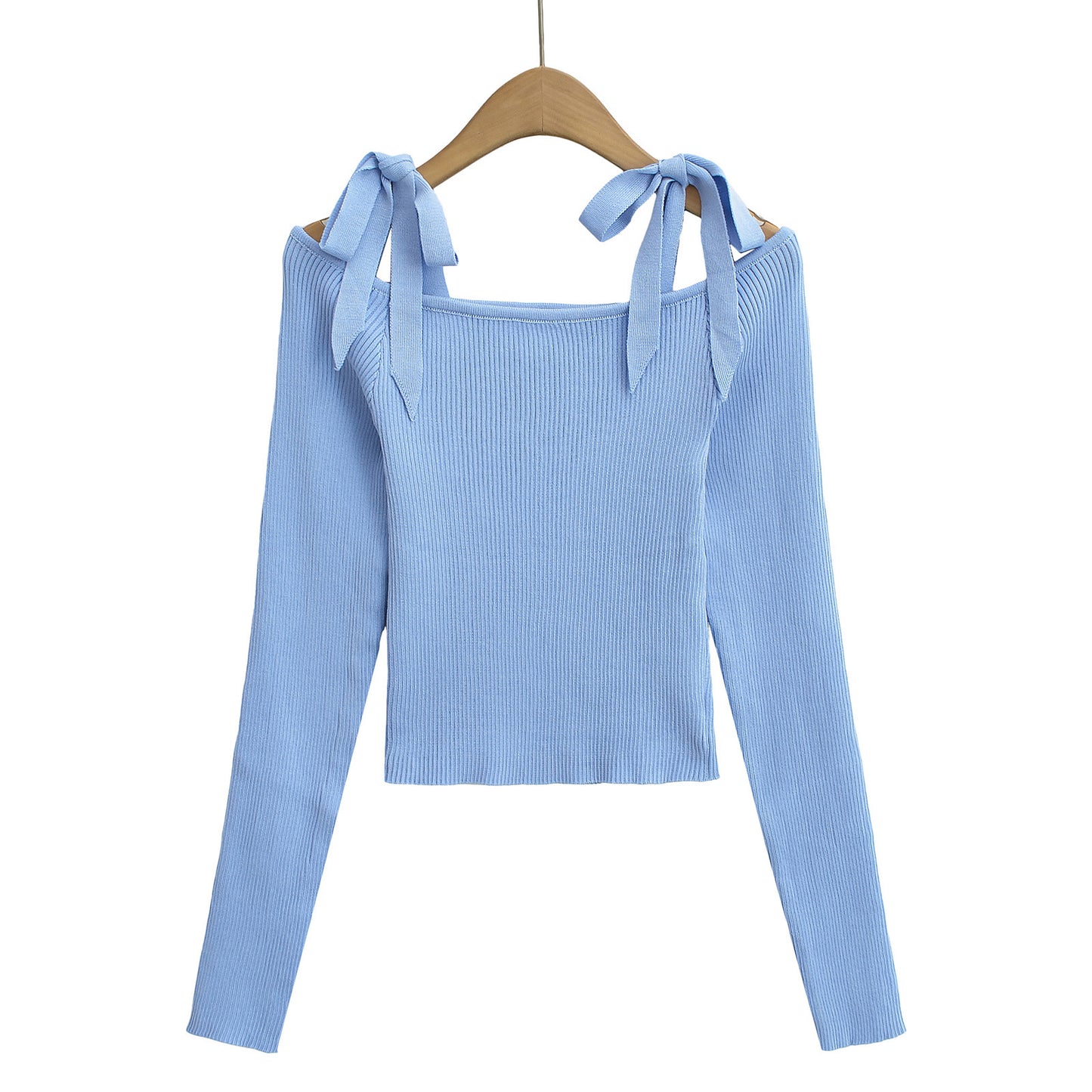 Sexet stropløs snøre-off-shoulder strik