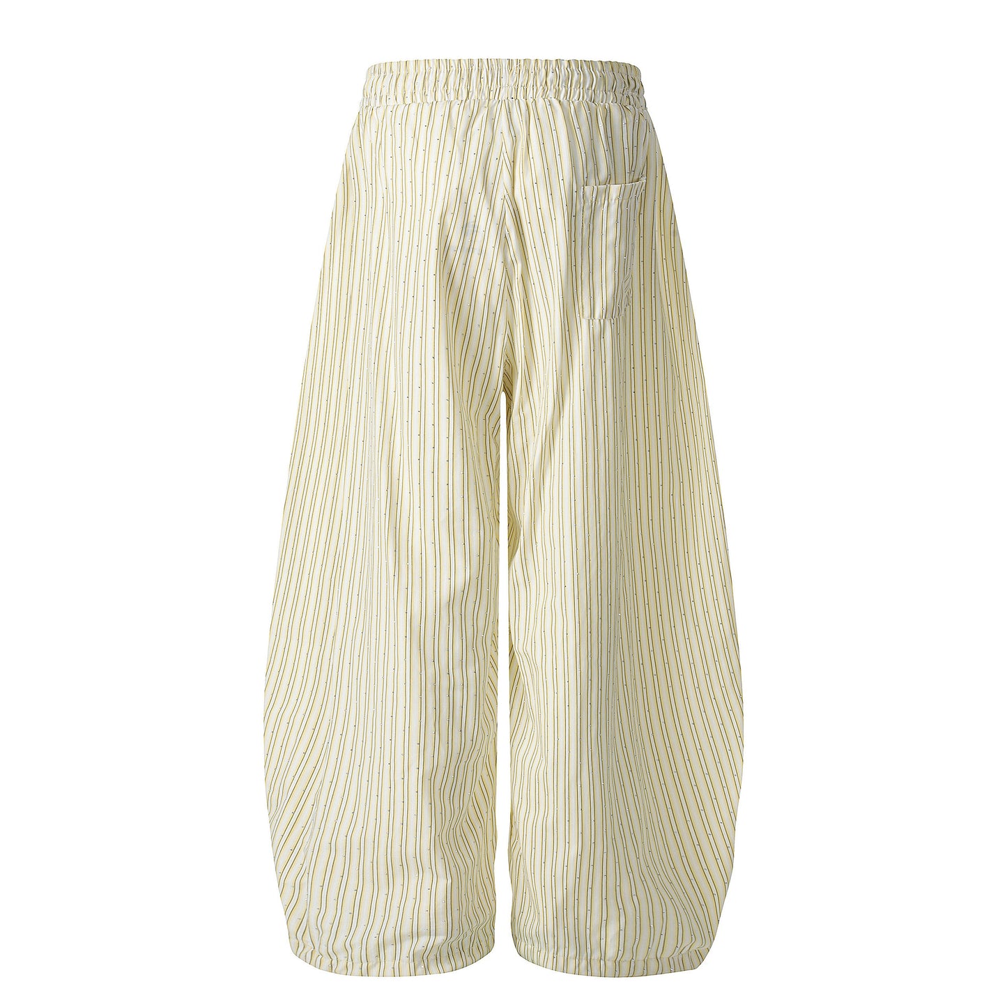 Stribede ensfarvede cropped fritidsbukser til kvinder