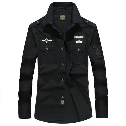 Men's Cotton Long Sleeve Shirt Plus Size Casual