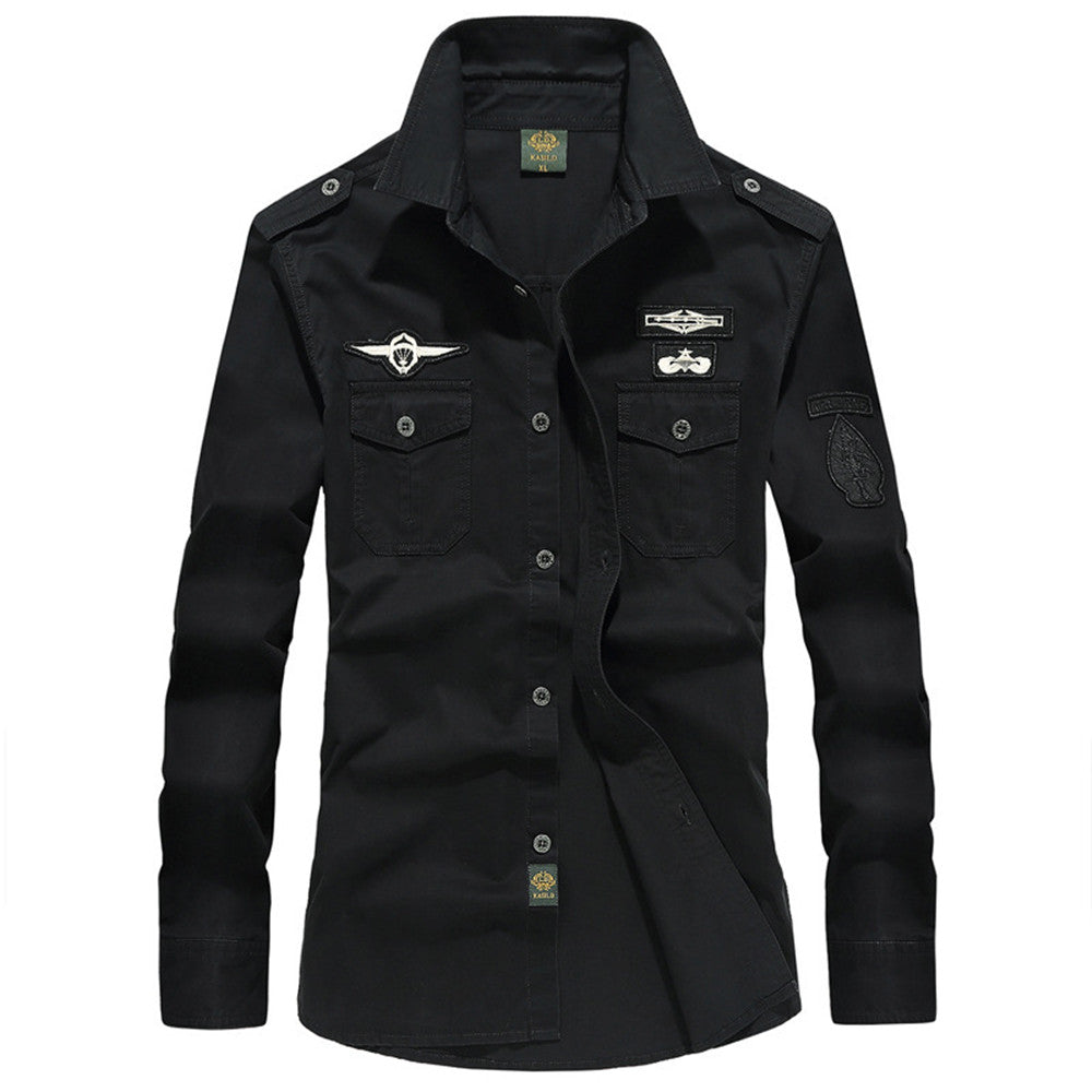Men's Cotton Long Sleeve Shirt Plus Size Casual