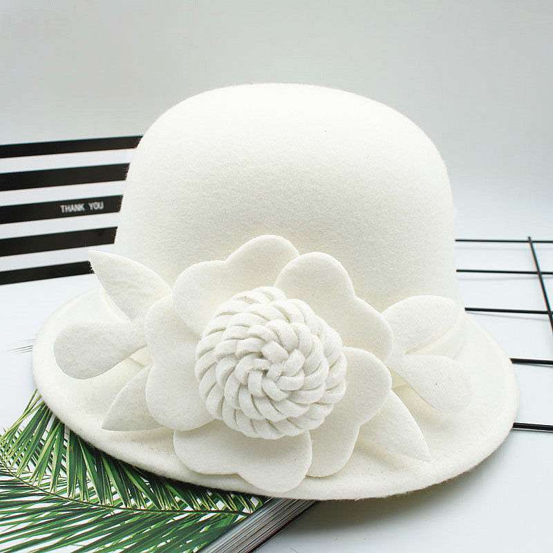 Retro Black And White Flower Fashion Hat Casual