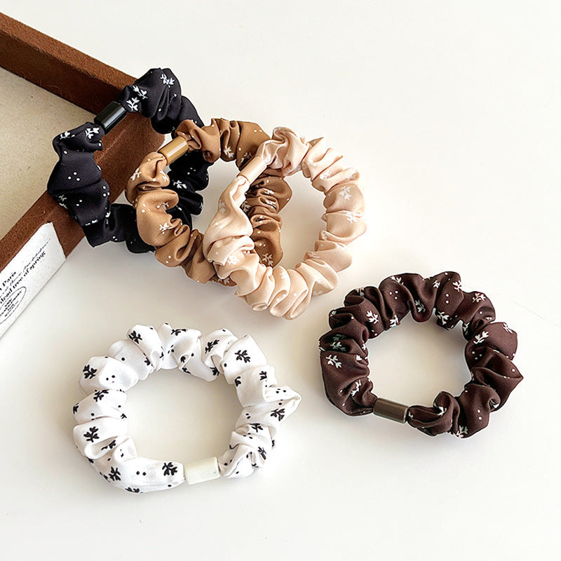 French Floral Small Intestine Hair Band Simple High Elastic Rubber Band