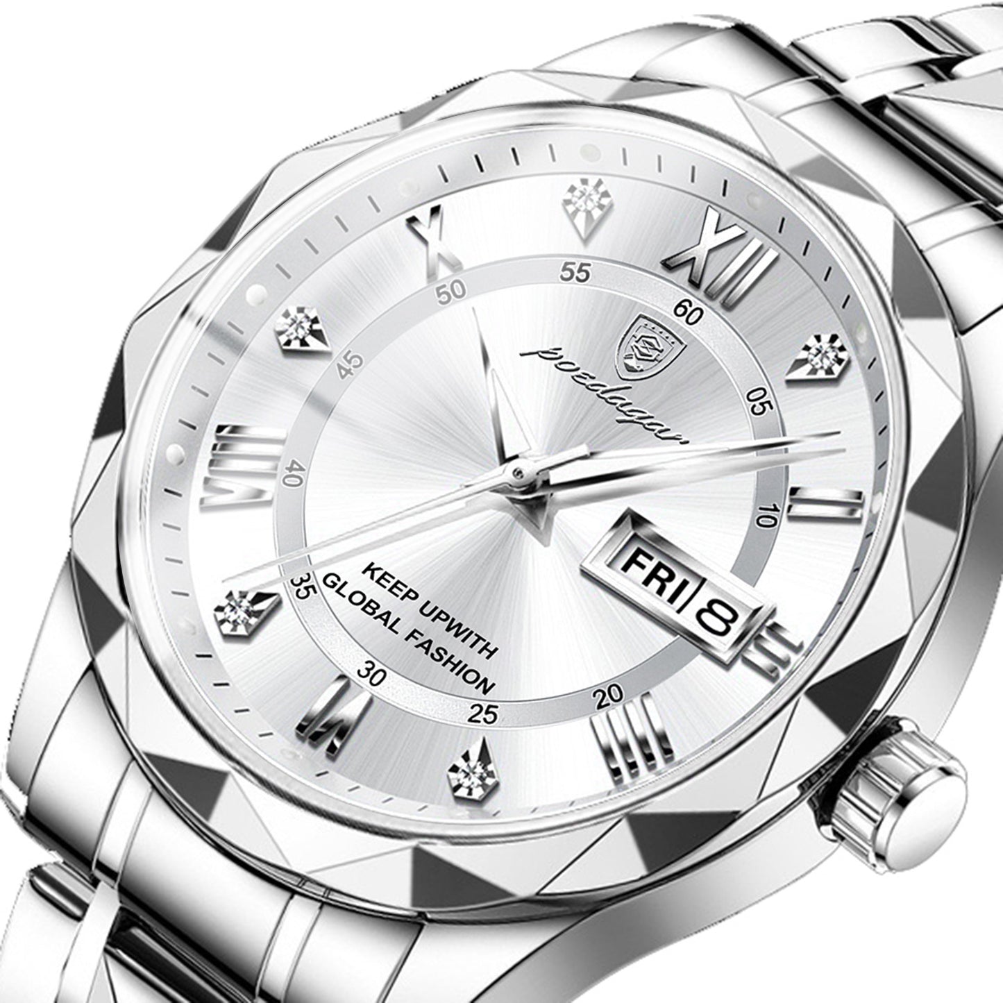 Mens Watch Leather Strap Quartz Movement